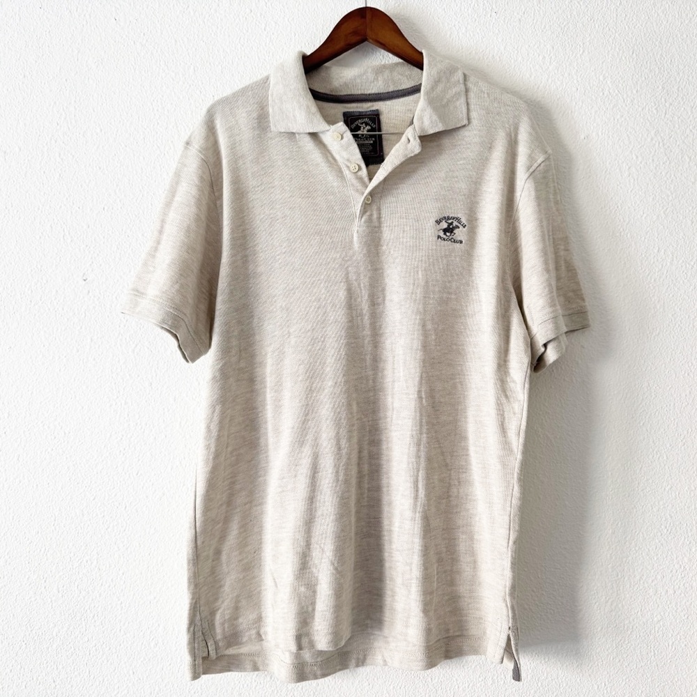 Beverly Hills Polo Modern Fit Polo Shirt Preppy Chic Classic Large Smart Casual